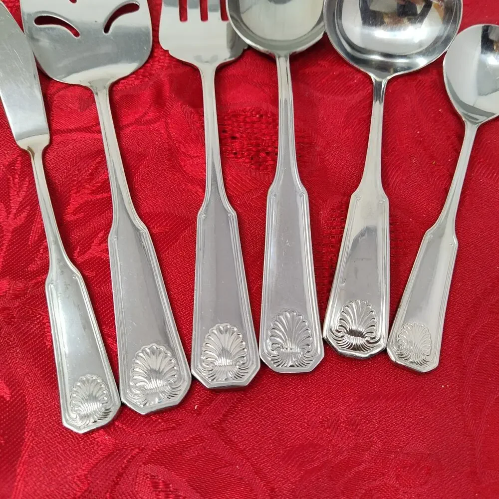 6X Serving Colonial Shell Stainless Ladle Spreader Pie Fork Korea